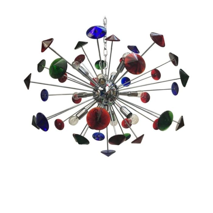 multicolor coni murano glass sputnik oval chandelier from murano glass 1