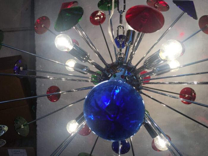 multicolor coni murano glass sputnik oval chandelier from murano glass 2