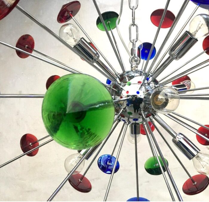 multicolor coni murano glass sputnik oval chandelier from murano glass 4