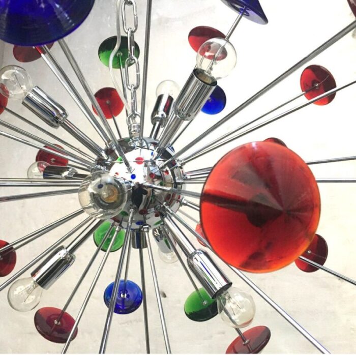 multicolor coni murano glass sputnik oval chandelier from murano glass 5