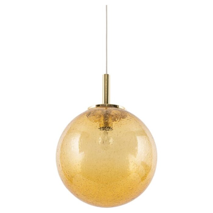 murano ball pendant light by doria germany 1970s 1