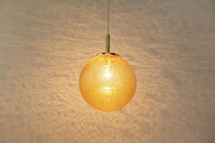 murano ball pendant light by doria germany 1970s 10