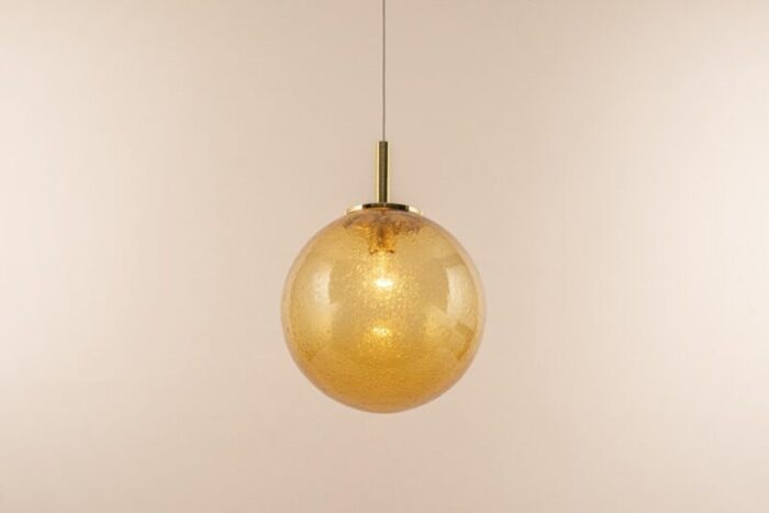 murano ball pendant light by doria germany 1970s 7