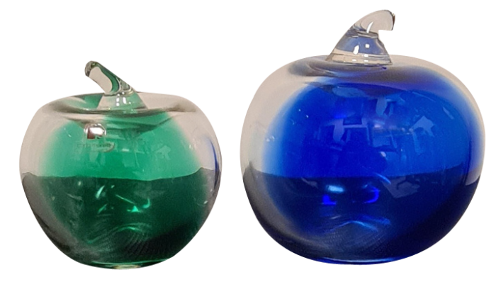 murano glass apples by carlo moretti set of 2 3283