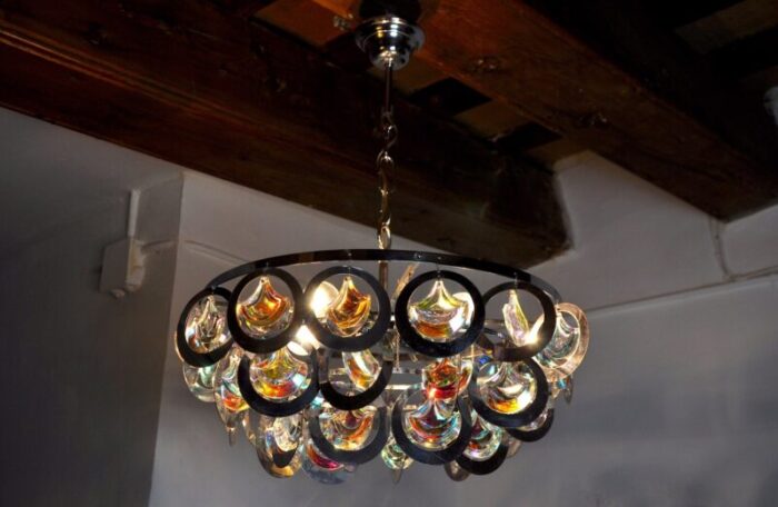 murano glass chandelier from sciolari italy 1970 2