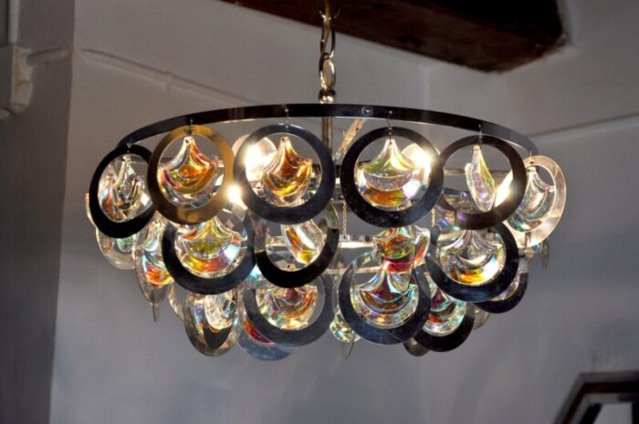 murano glass chandelier from sciolari italy 1970 3