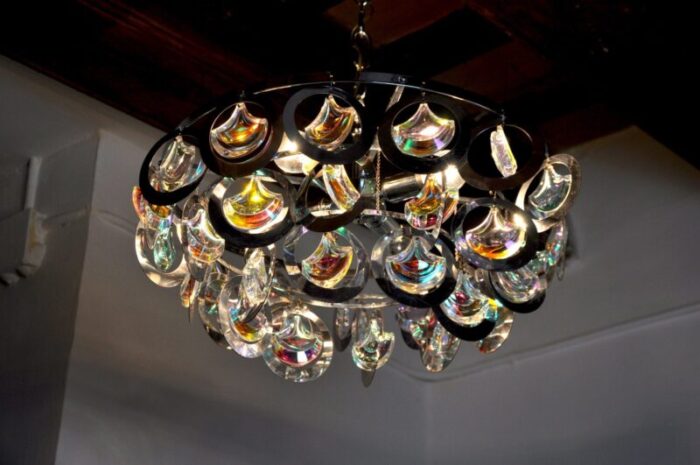 murano glass chandelier from sciolari italy 1970 4