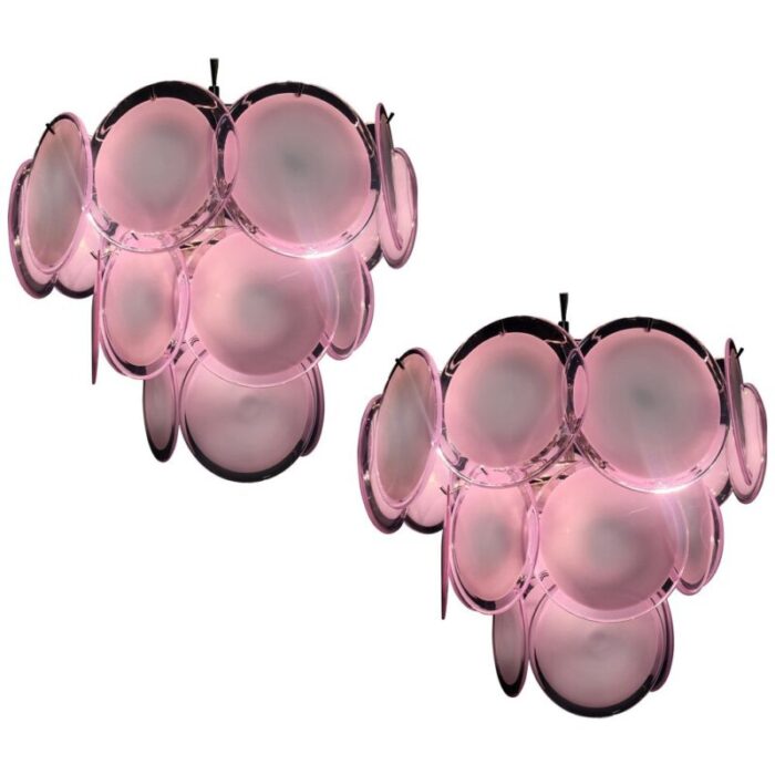 murano glass disc chandelier in the style of vistosi 1990s 1