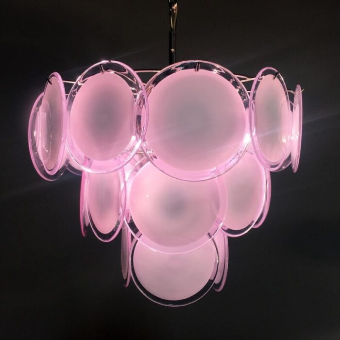 murano glass disc chandelier in the style of vistosi 1990s 10