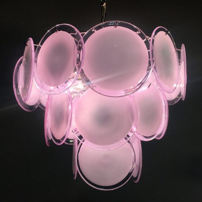 murano glass disc chandelier in the style of vistosi 1990s 11