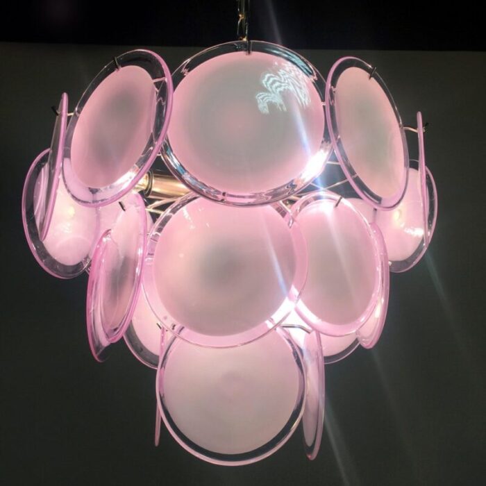 murano glass disc chandelier in the style of vistosi 1990s 12