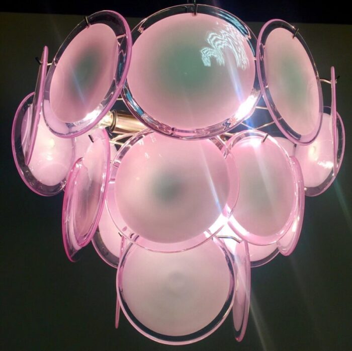 murano glass disc chandelier in the style of vistosi 1990s 13