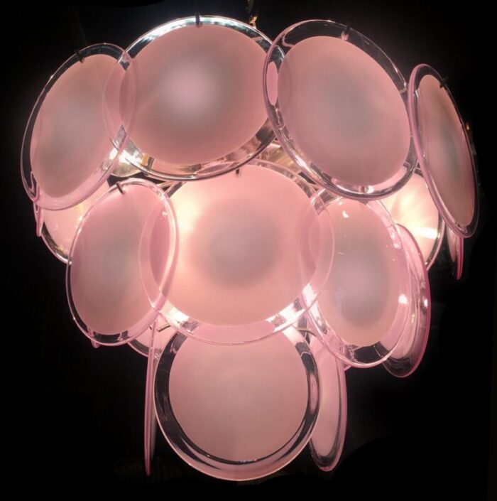 murano glass disc chandelier in the style of vistosi 1990s 16