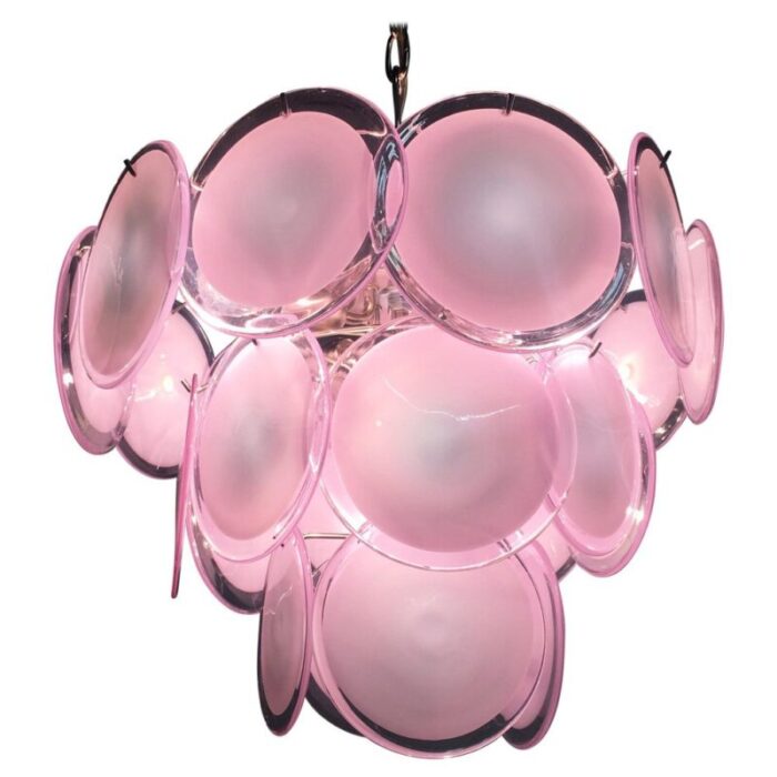 murano glass disc chandelier in the style of vistosi 1990s 2