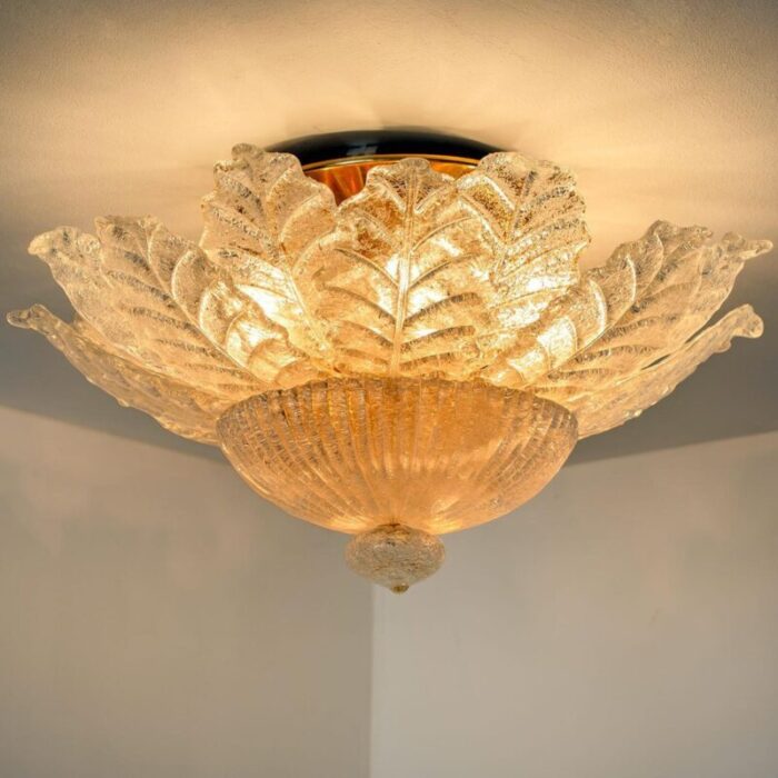 murano glass flush mount by barovier toso italy 17