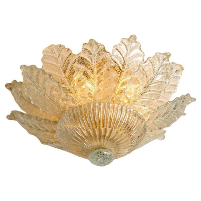 murano glass flush mount by barovier toso italy 2