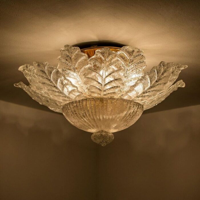 murano glass flush mount by barovier toso italy 3