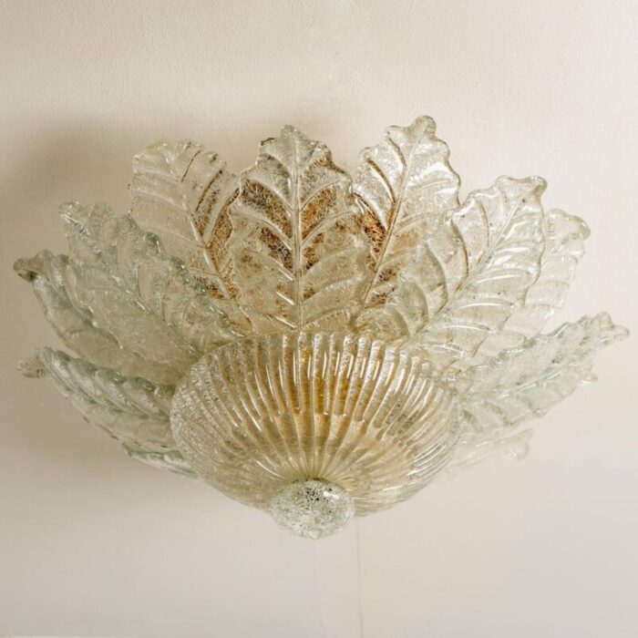 murano glass flush mount by barovier toso italy 7