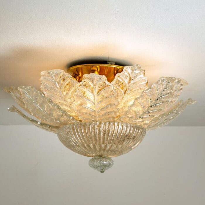 murano glass flush mount by barovier toso italy 9