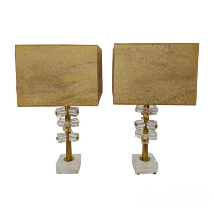 murano glass ice cube table lamps set of 2 5520