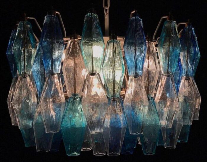 murano glass poliedri colored chandelier in the style of carlo scarpa set of 2 11