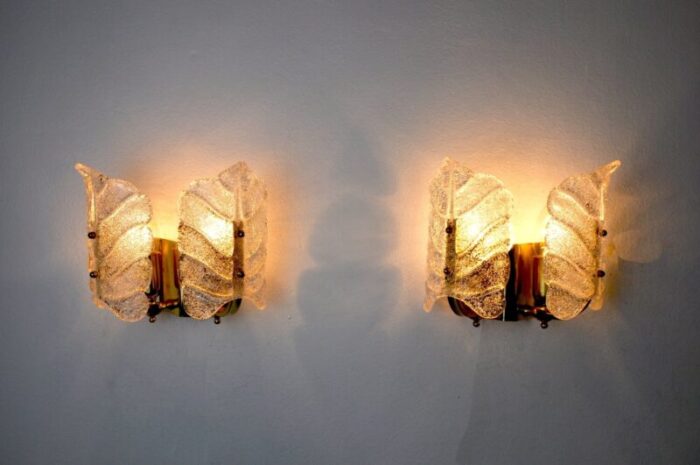 murano glass wall lights by carl fagerlund 1970s set of 2 2