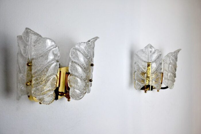 murano glass wall lights by carl fagerlund 1970s set of 2 3