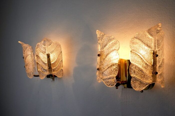 murano glass wall lights by carl fagerlund 1970s set of 2 4