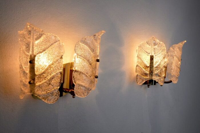 murano glass wall lights by carl fagerlund 1970s set of 2 6