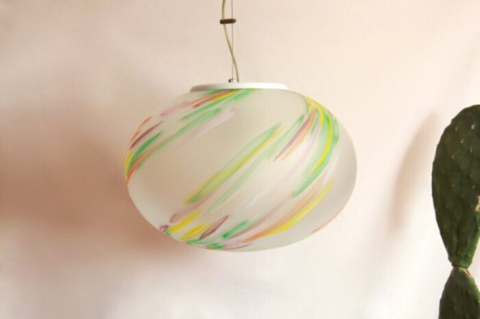 murano swirl ceiling lamp italy 1970s 2