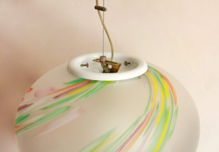 murano swirl ceiling lamp italy 1970s 4