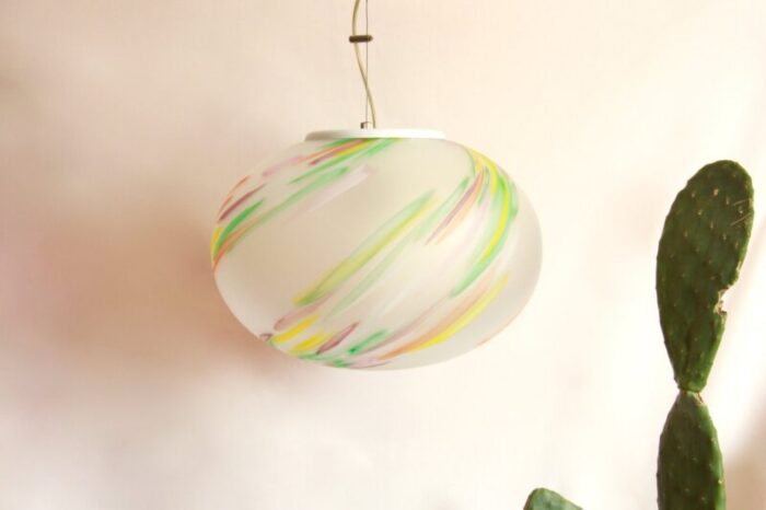 murano swirl ceiling lamp italy 1970s 5