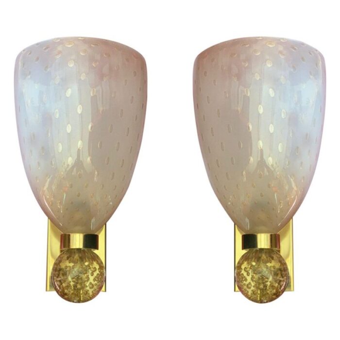 murano wall lamps by barovier toso 1960s set of 2 1