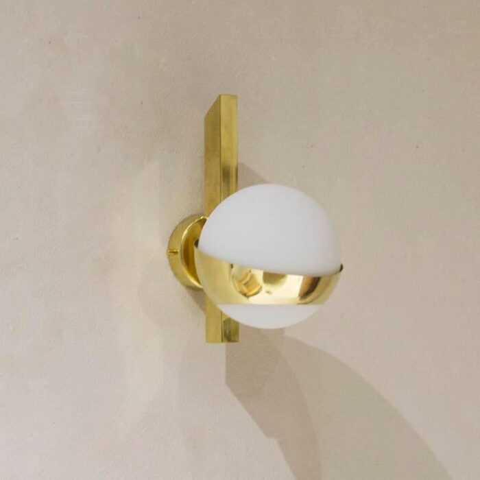 opaline and brass wall lights set of 2 4252