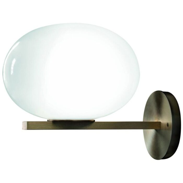 opaline glass and brass alba wall lamp by mariana pellegrino soto for oluce 1