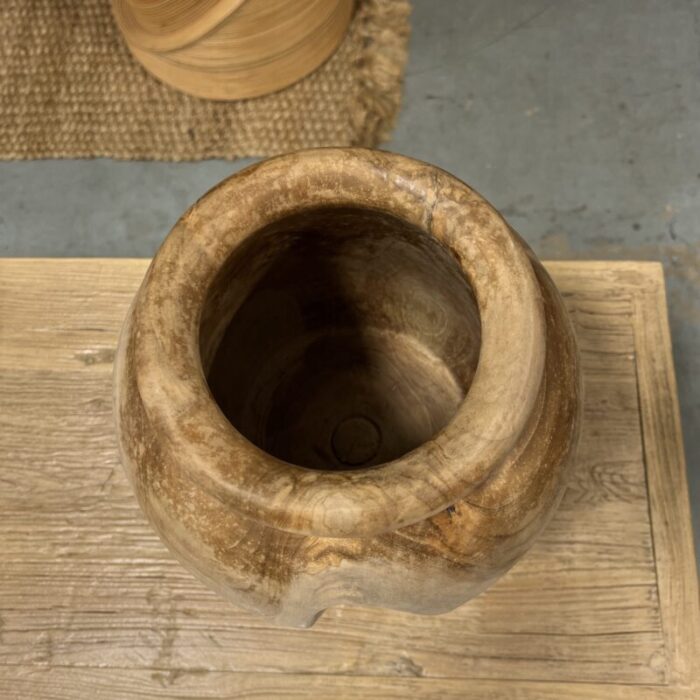 organic modern teak wood vase 1861