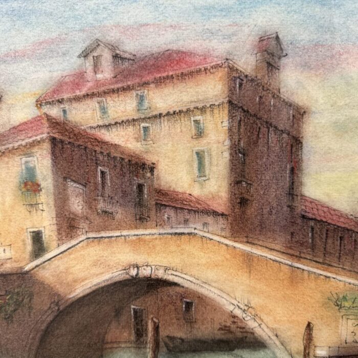 original watercolor signed by artist summer day venice unknown 0121