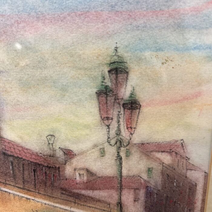 original watercolor signed by artist summer day venice unknown 1198