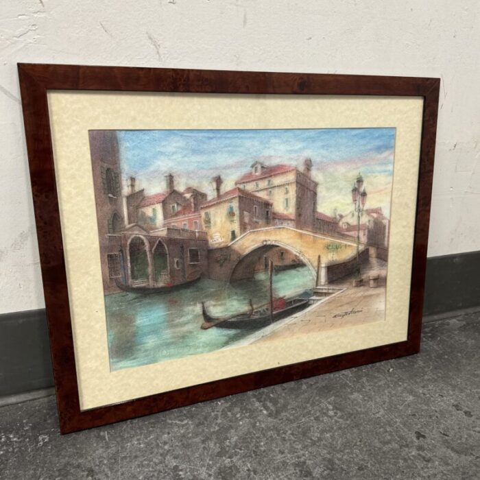 original watercolor signed by artist summer day venice unknown 1502