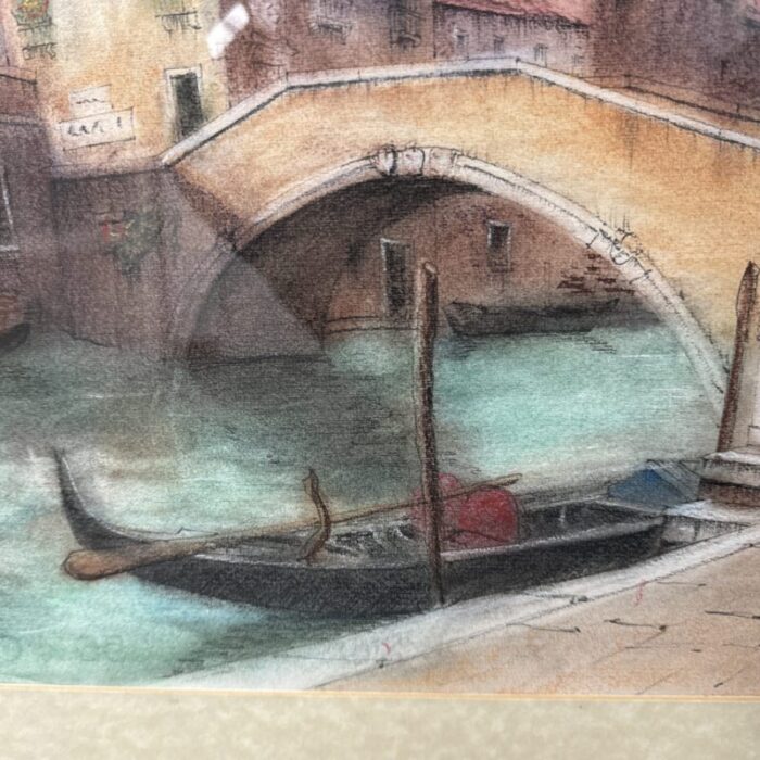 original watercolor signed by artist summer day venice unknown 2955