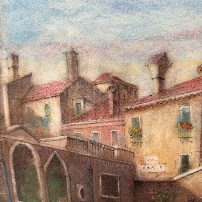 original watercolor signed by artist summer day venice unknown 3659