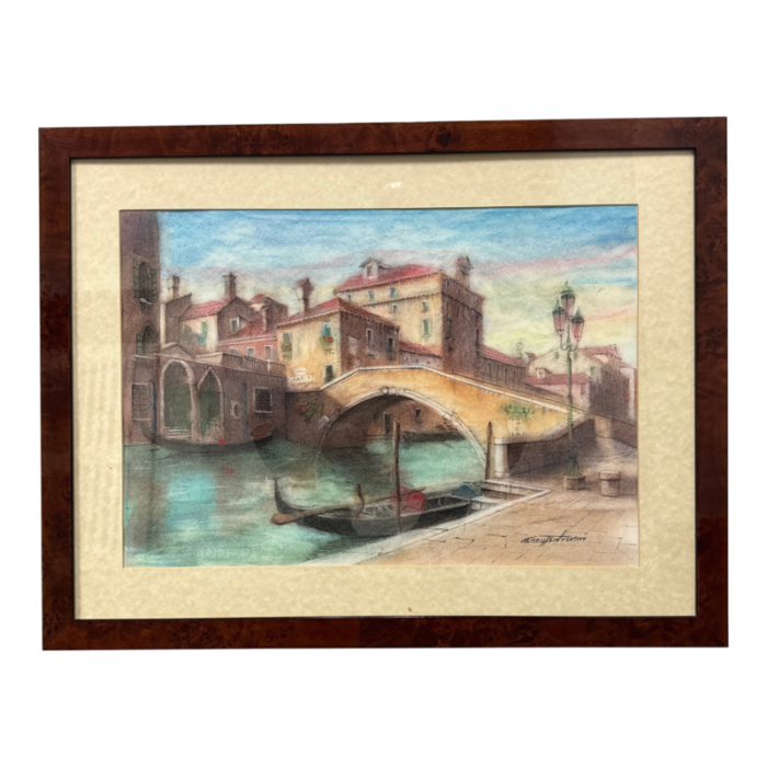 original watercolor signed by artist summer day venice unknown 5555