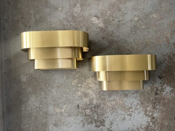 pair of 1980s art deco revival sconces 0359