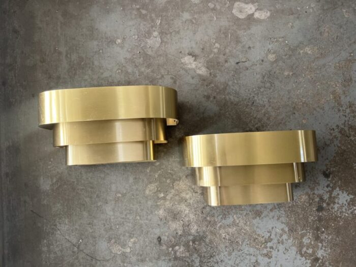 pair of 1980s art deco revival sconces 0957