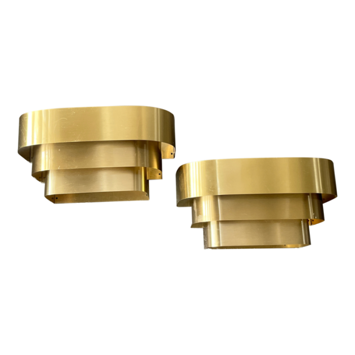 pair of 1980s art deco revival sconces 2893