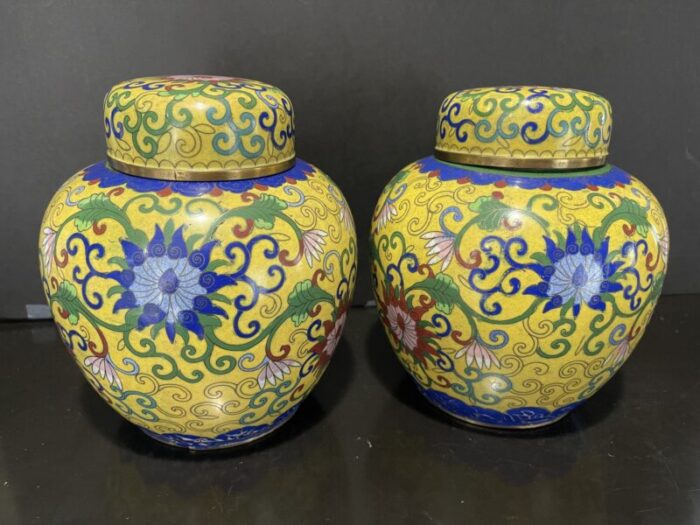 pair of 19th century antique chinese cloisonne jars 1437