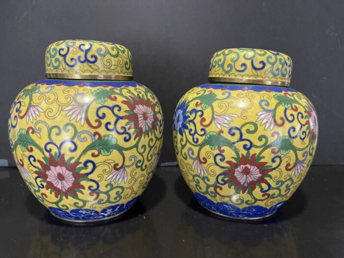 pair of 19th century antique chinese cloisonne jars 1549