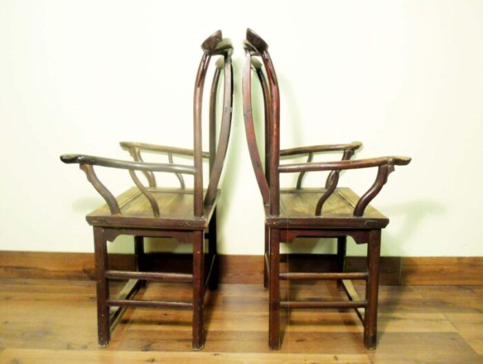 pair of antique chinese high back arm chairs circa 1800 1849 1345