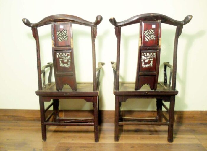 pair of antique chinese high back arm chairs circa 1800 1849 4366