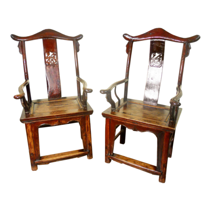 pair of antique chinese ming high back armchairs circa 1800 1849 8278